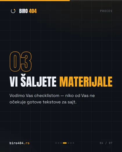 Korak 3: materijali — tekstovi i fotografije, uz pomoć i checklistu.