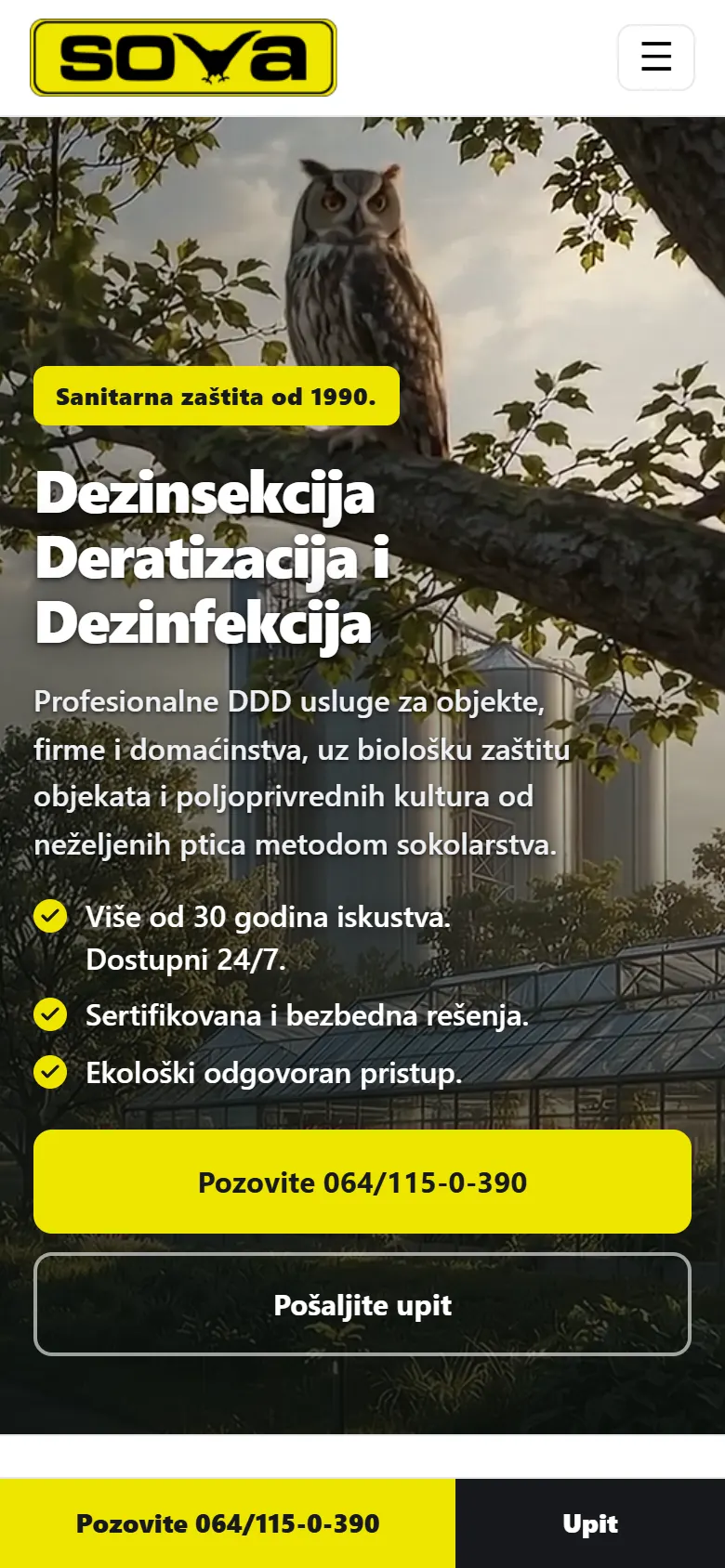 DDD SOVA — the new site — on a phone