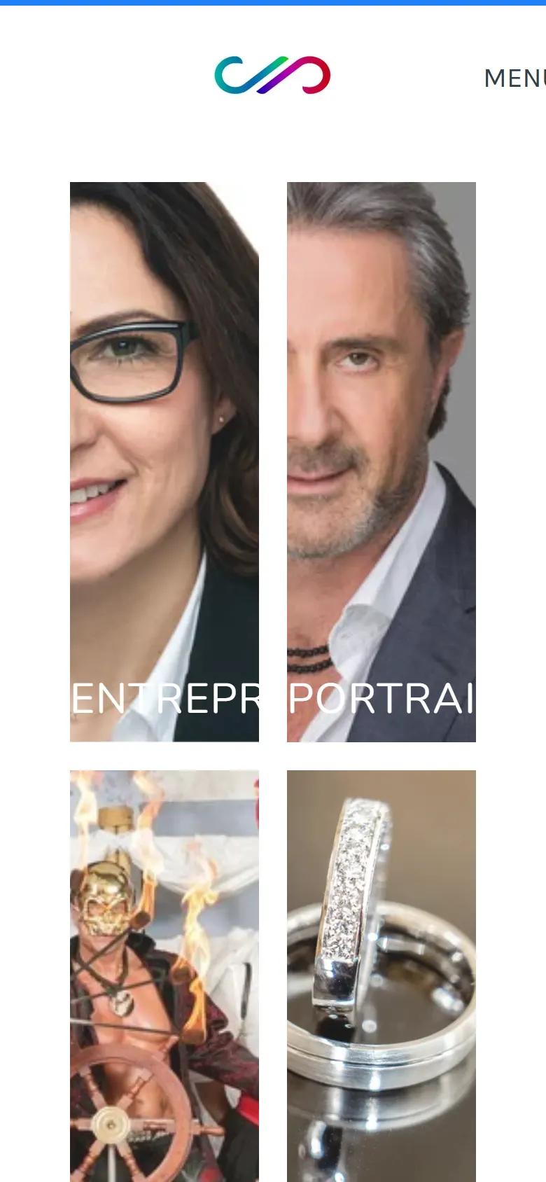 JP Photographies — a photographer’s portfolio — on a phone
