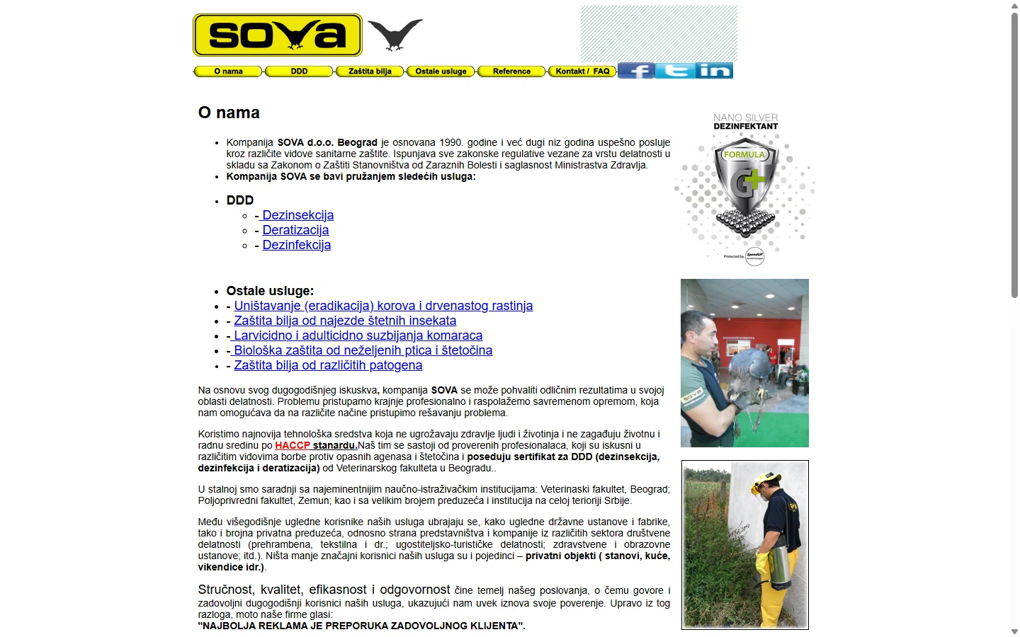 SOVA’s old website — a table-based layout, yellow buttons, dense text and no clear next step